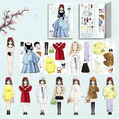 Magnetic Baby Girl Dressing Stickers Baby Clothing Stickers Book Toys
