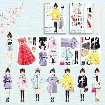 Magnetic Baby Girl Dressing Stickers Baby Clothing Stickers Book Toys