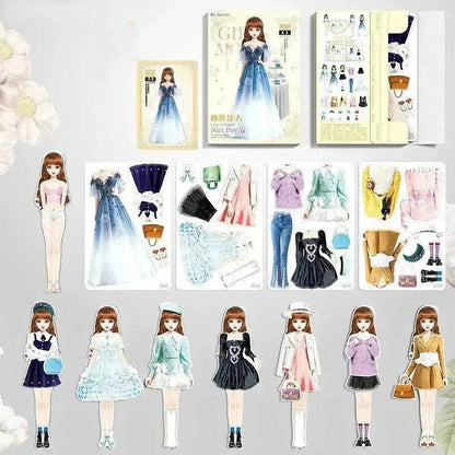 Magnetic Baby Girl Dressing Stickers Baby Clothing Stickers Book Toys