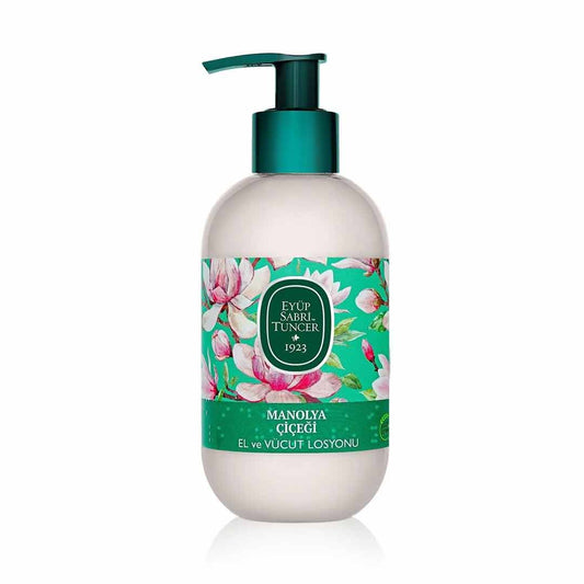 Lotion mains et corps à l'huile d'olive et fleur de magnolia – 280 ml | Hydratation soyeuse & Fraîcheur florale