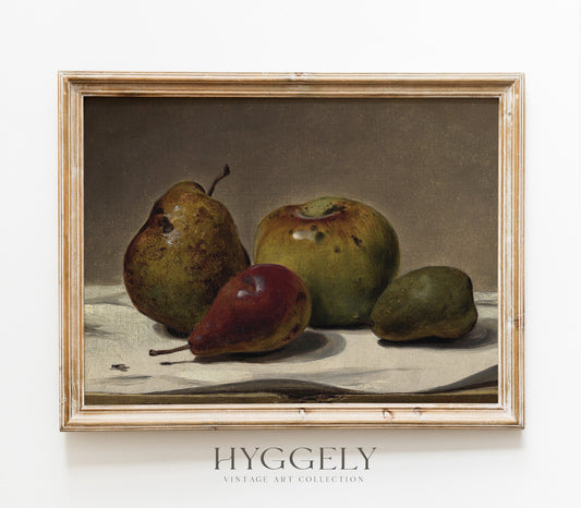 Impression d'art nature morte vintage et sombre avec fruits L0150