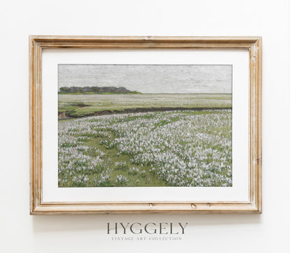 Vintage Floral Field Landscape Art Print L0160