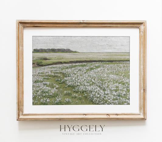 Impression d'Art Paysage Champ Fleuri Vintage L0160