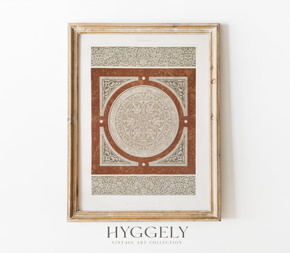 Vintage Arabic Mosque Textile Art Print SK0153