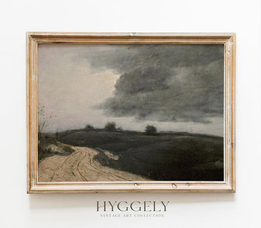 Art de paysage tamisé et mélancolique | Impression d'art vintage temps couvert L227