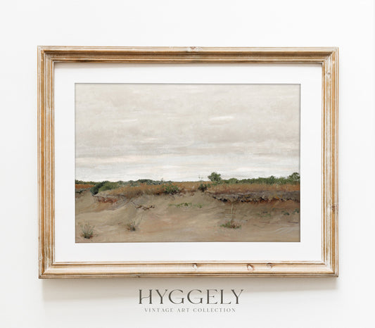 Peinture Désert Neutre Vintage | Impression d'Art Paysage L226