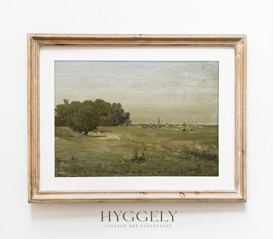 Impression d'art paysager tons terre vintage L0221A