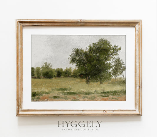 Impression d'art paysager vintage tons chauds terreux L0222