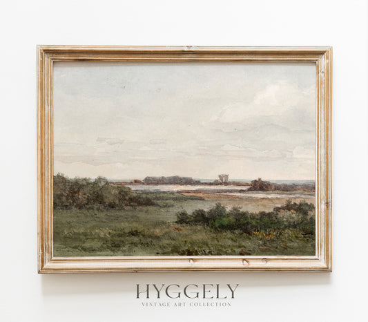 Paysage vert automnal atténué - Impression d'ambiance vintage L243