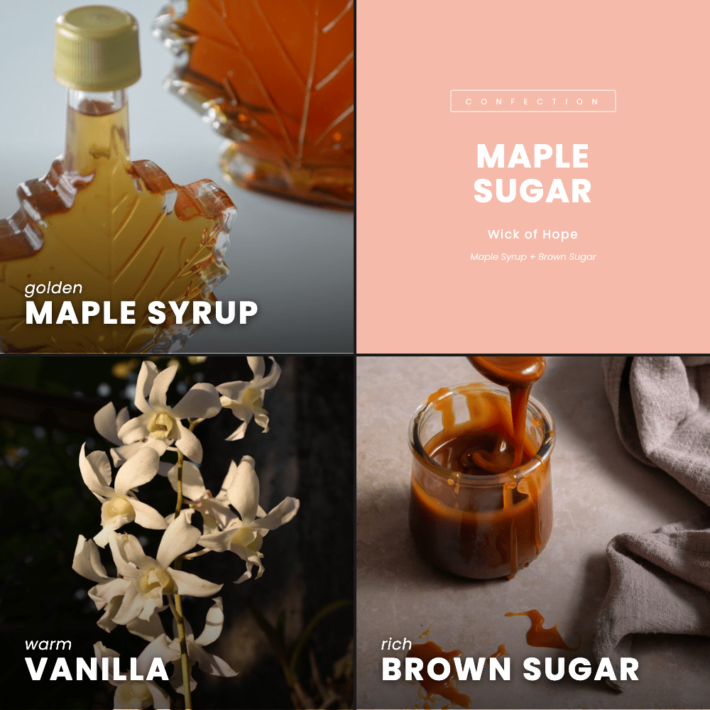Bougie au sucre d'érable | Sirop d'érable + Cassonade