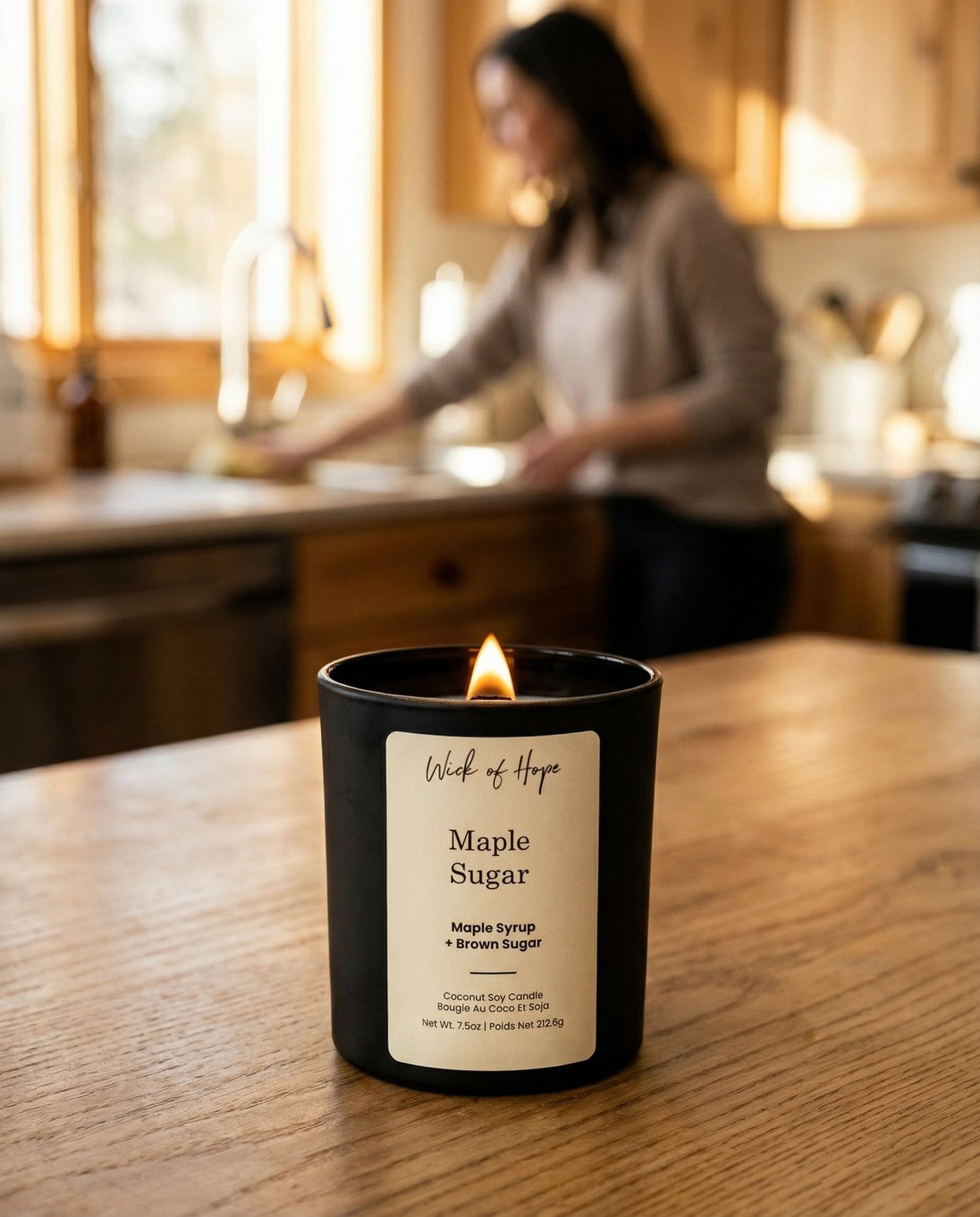 Bougie au sucre d'érable | Sirop d'érable + Cassonade
