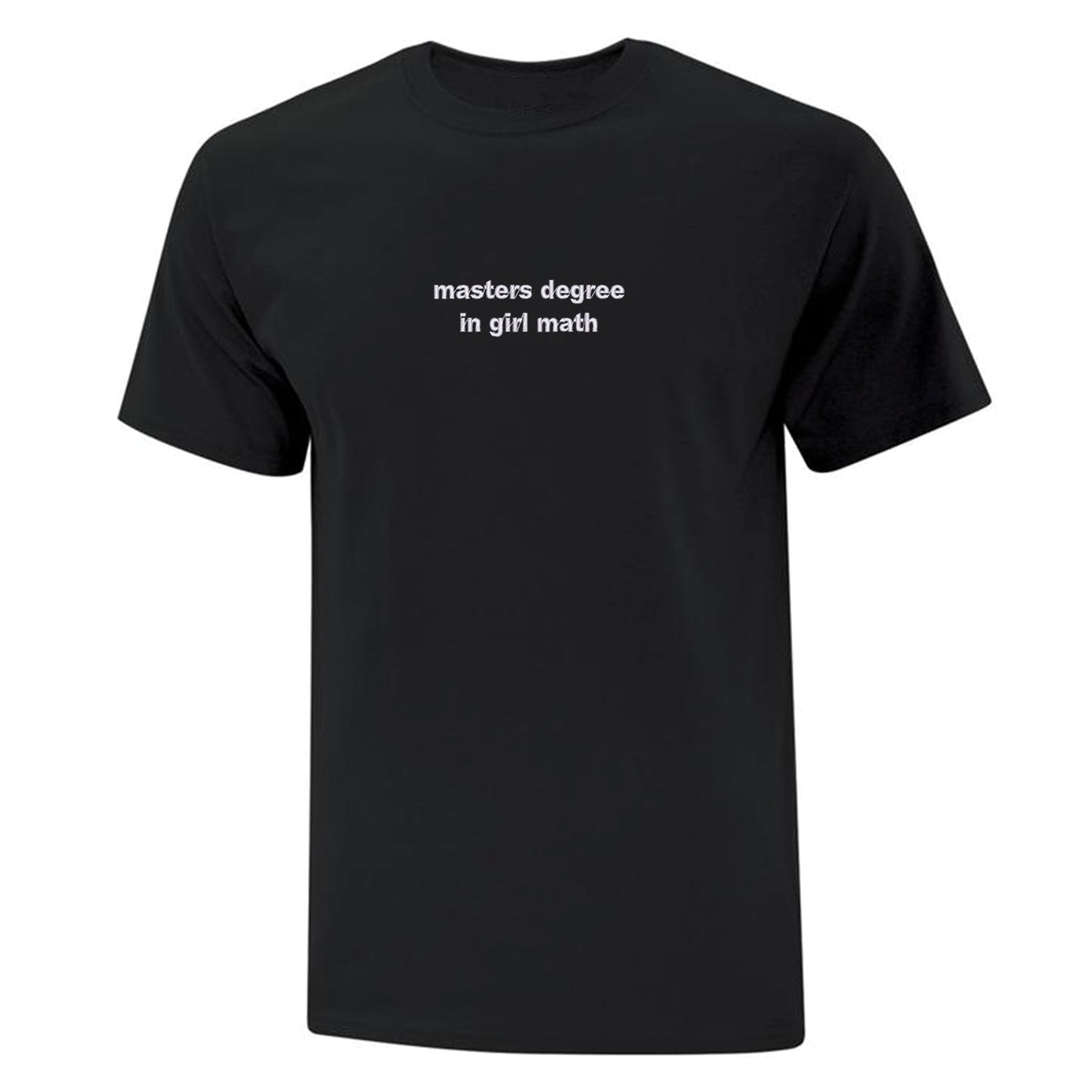 T-shirt brodé "Masters Degree In Girl Math"