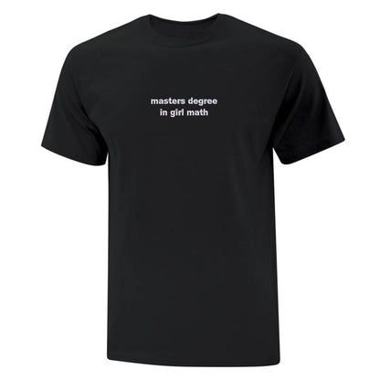 T-shirt brodé "Masters Degree In Girl Math"