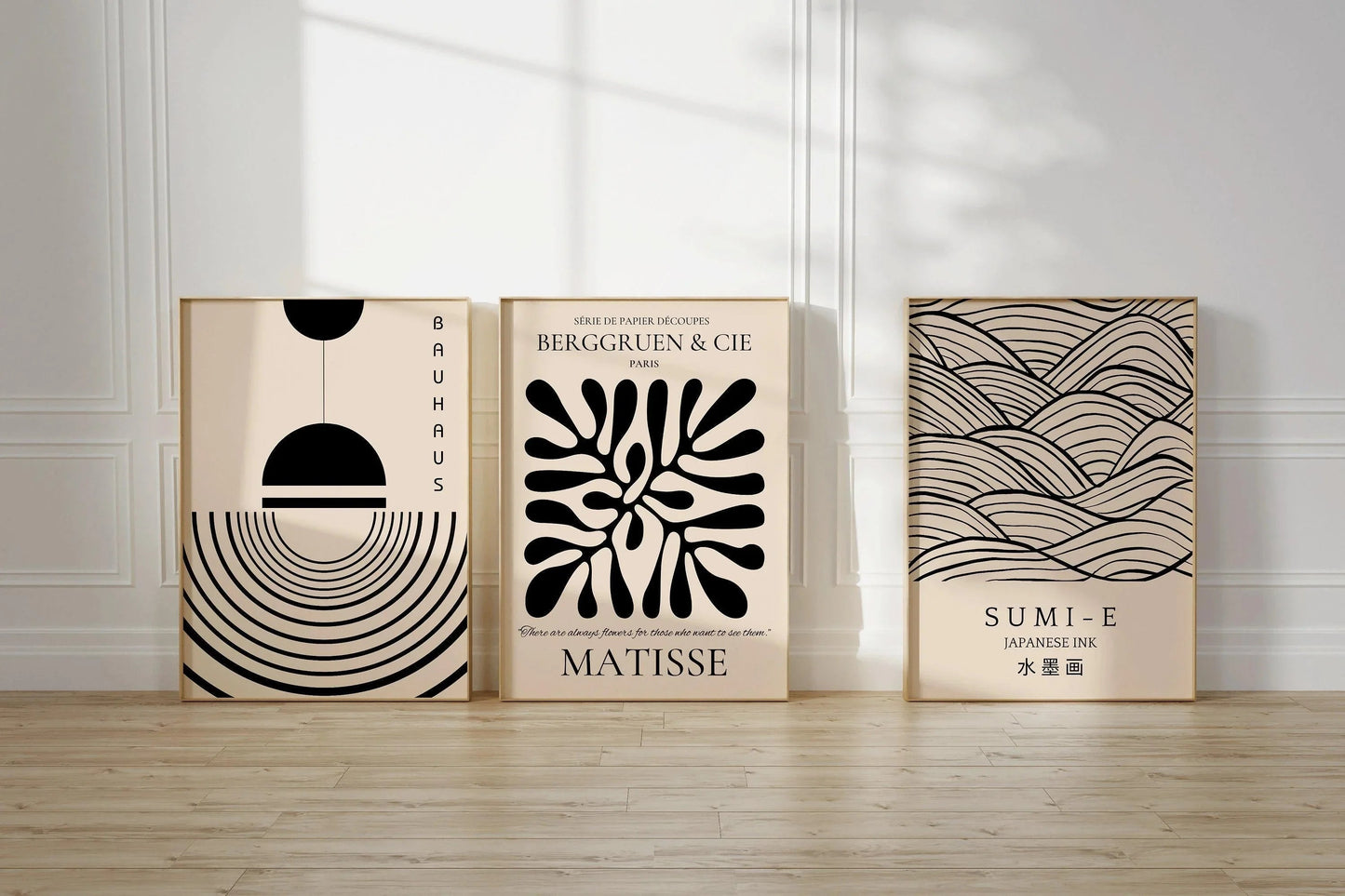 Matisse Bauhaus Japanese STATEMENT TRIO poster prints |  | Our Most Popular Neutral Set | available framed