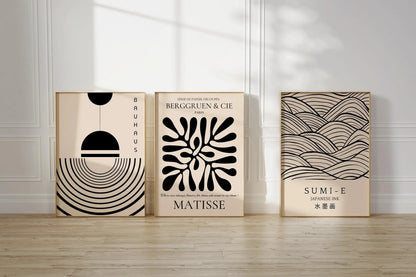 Matisse Bauhaus Japanese STATEMENT TRIO poster prints |  | Our Most Popular Neutral Set | available framed