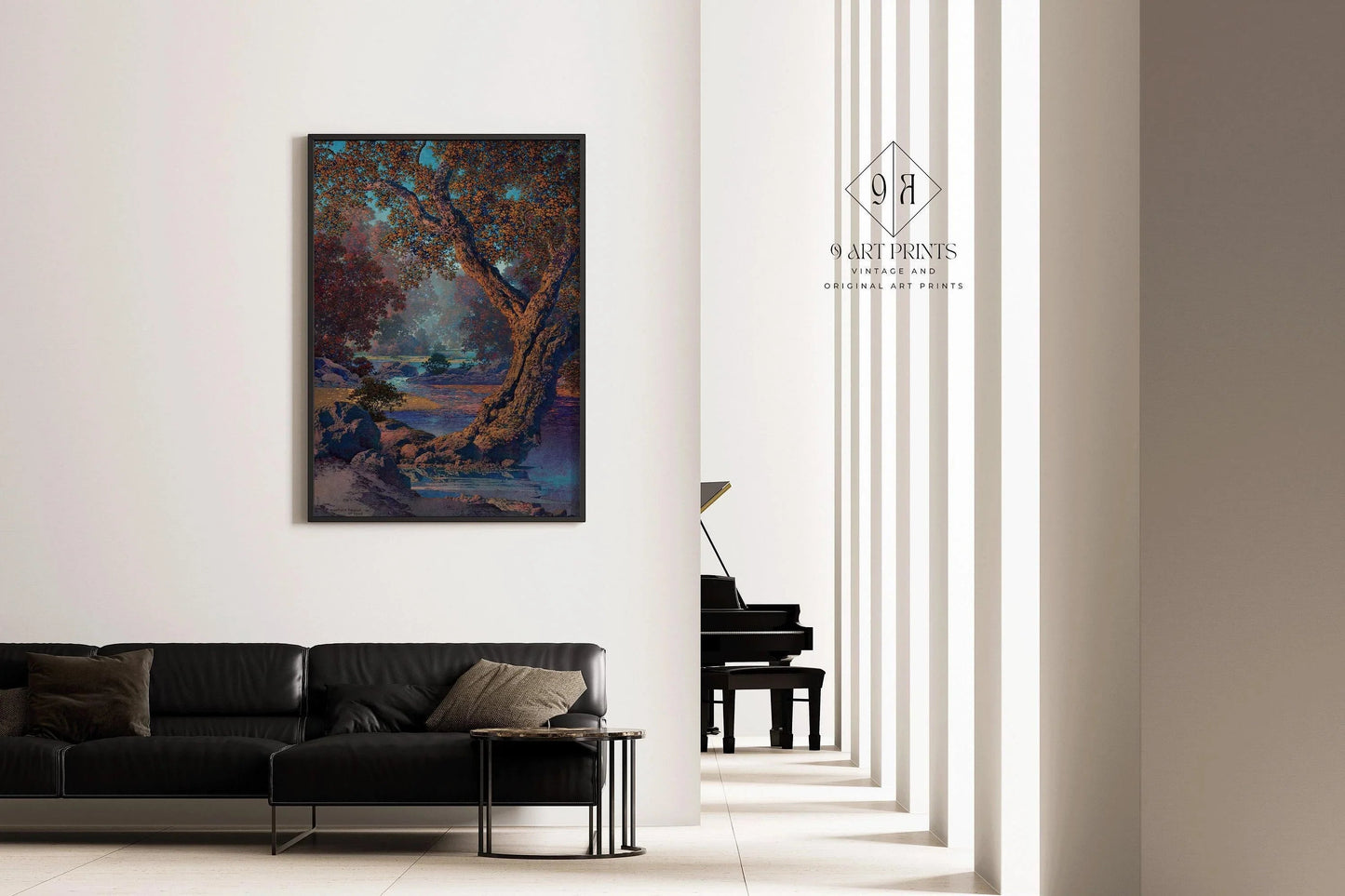Maxfield Parrish - Autumn Brook | Colorful Maximalist American Classic Art (available handframed or unframed)