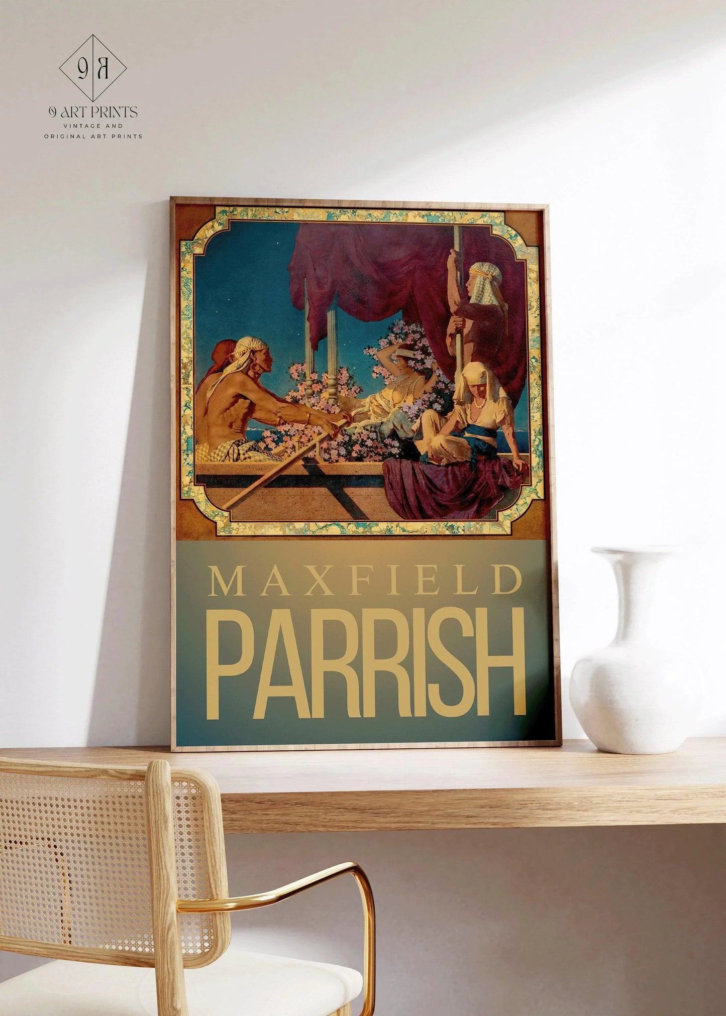 Maxfield Parrish - Cleopatra | Colorful Maximalist American Classic Art (available handframed or unframed)