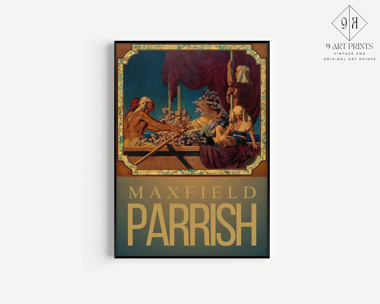 Maxfield Parrish - Cleopatra | Colorful Maximalist American Classic Art (available handframed or unframed)
