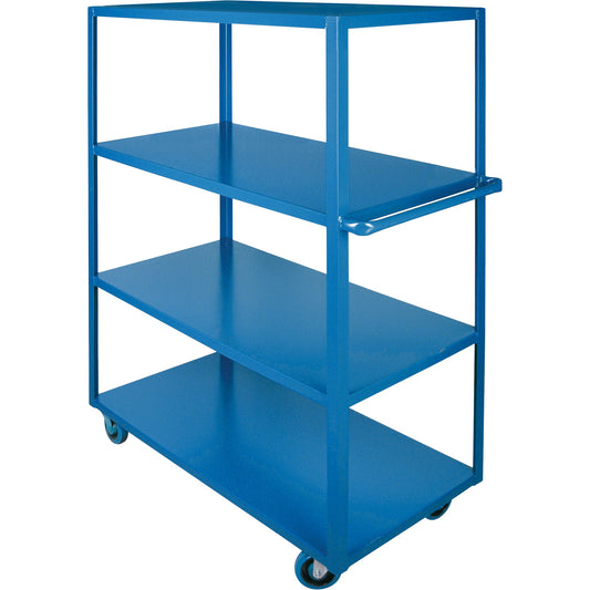 Chariots à étagères robustes, 4 niveaux, 61 cm l x 155 cm H x 122 cm P, capacité de 544 kg