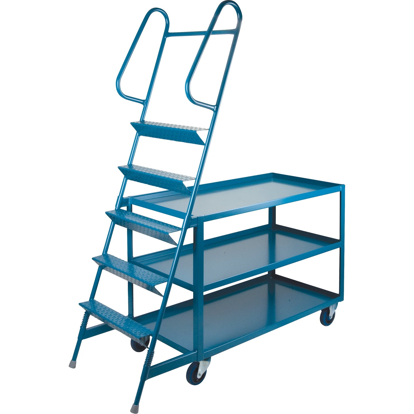 Chariots de préparation de commandes, Acier, 61 cm l x 163 cm P, 3 étagères, Capacité 544 kg