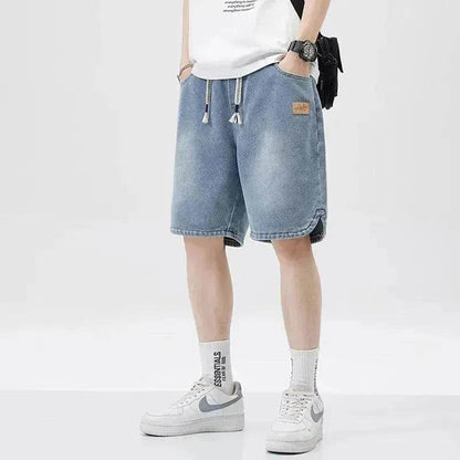 Men's Loose Casual Starry Sky Pattern Denim Shorts
