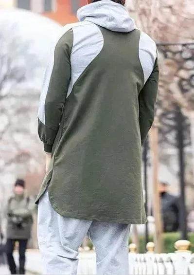 Fashionable and Elegant Mens Colorblock Robe Arab  Zip Pocket Sweatshirt Moroccan Men's Jalabiya