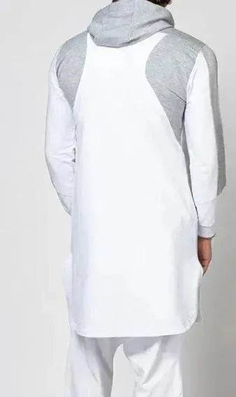 Fashionable and Elegant Mens Colorblock Robe Arab  Zip Pocket Sweatshirt Moroccan Men's Jalabiya