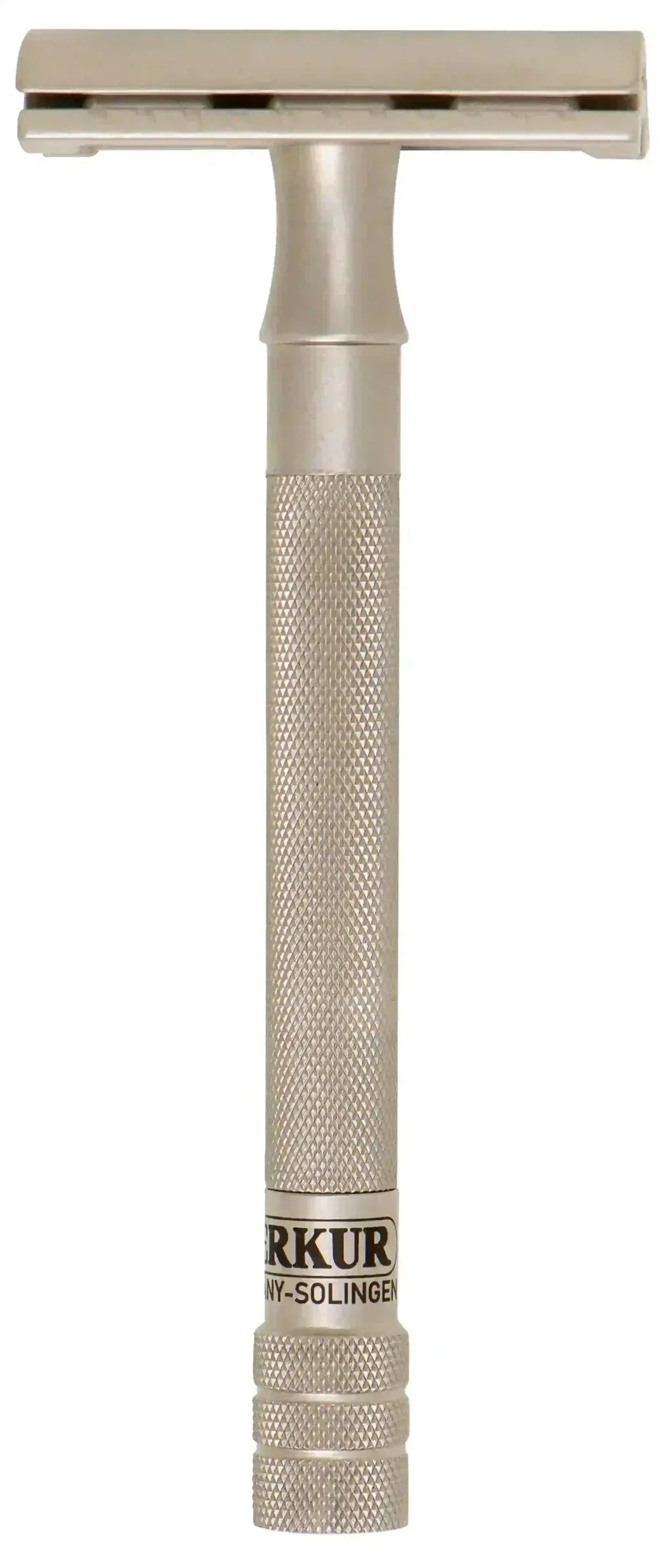 Merkur 23-INOX 3-Piece DE Safety Razor, Closed Comb, Extra Long Handle, Stainless Steel