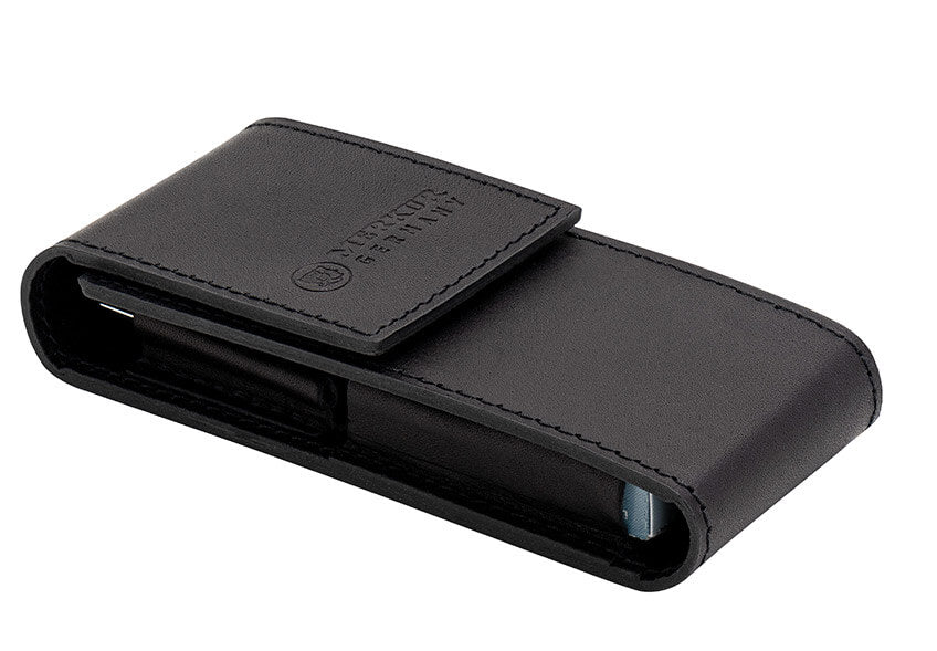 Merkur Leather Case empty for Razor 23001 and 10 Blades, Black