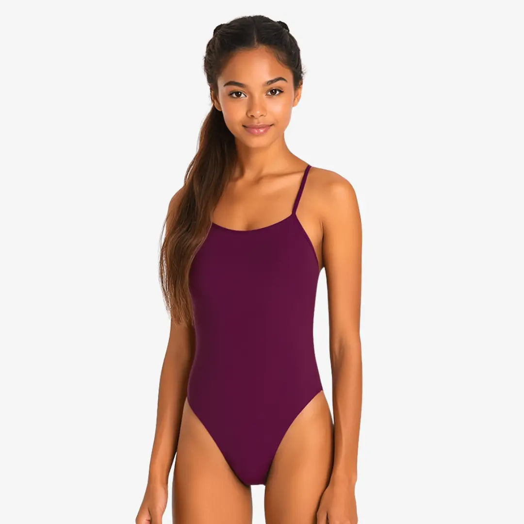 Maillot de bain d'entraînement une pièce à nouer Merlot par Norca