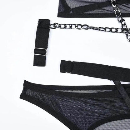Mesh Erotic Lingerie With Bracelets
