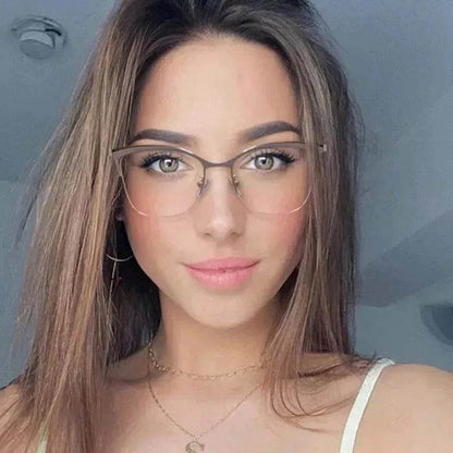 Monture de lunettes en métal Optic Carré Couleur unie Anti-lumière bleue pour femmes et hommes