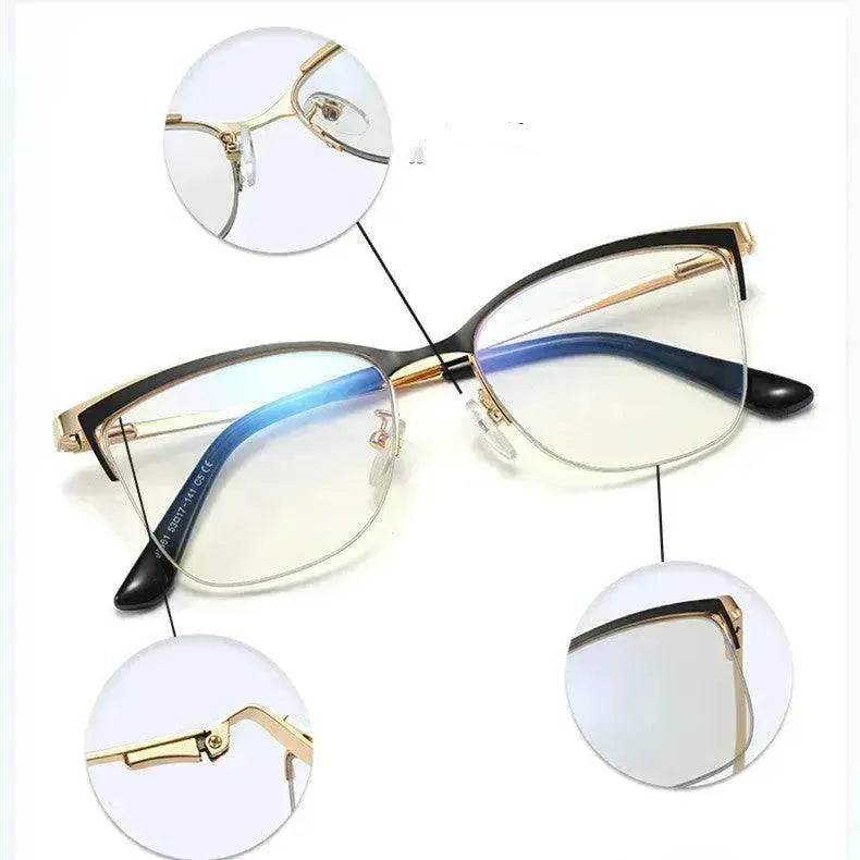 Monture de lunettes en métal Optic Carré Couleur unie Anti-lumière bleue pour femmes et hommes