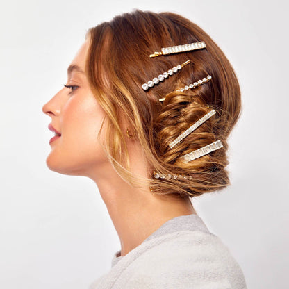 Metal Rhinestone Bobby Pins – 4 Piece Set