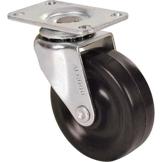 General Purpose Caster, Swivel, 3" (76 mm), Rubber, 90 lbs. (40.8 kg.)