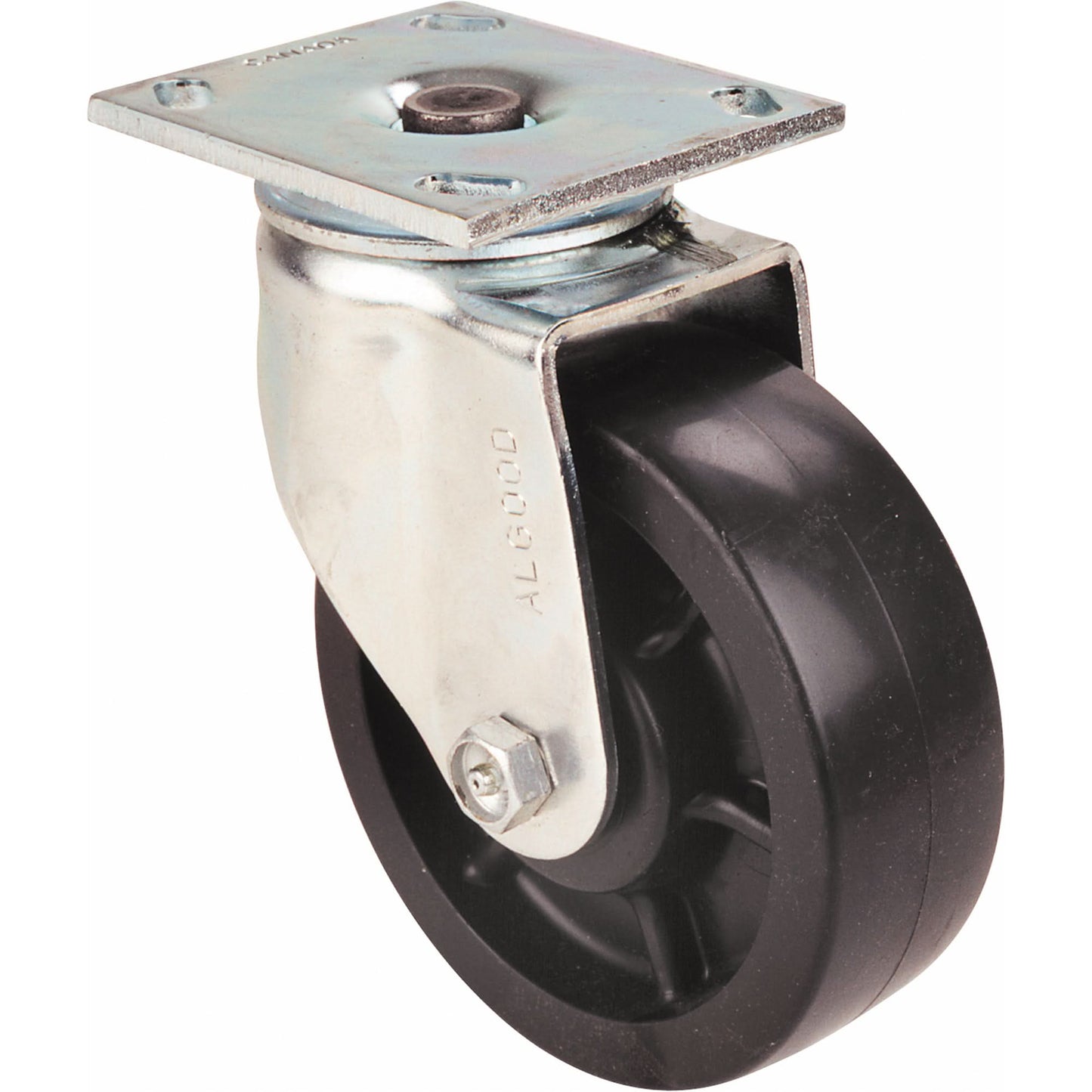 Heavy-Duty EMaxx Kingpin Caster, Rigid, 8" (203.2 mm), Polyolefin, 600 lbs. (272 kg.)