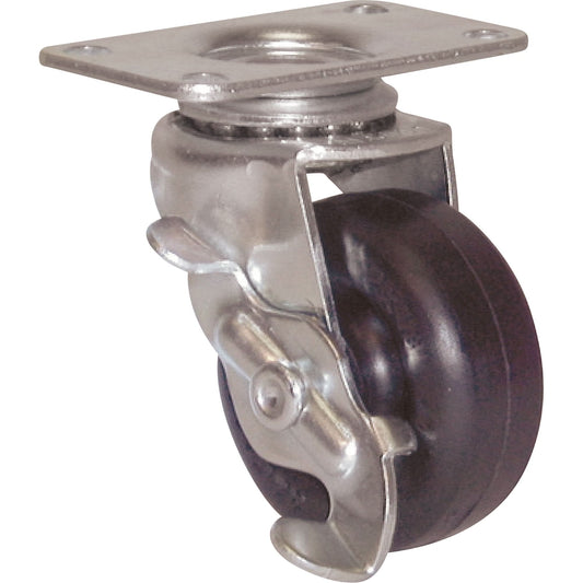 General Purpose Caster, Swivel with Brake, 2" (51 mm), Urethane, 85 lbs. (38 kg.)