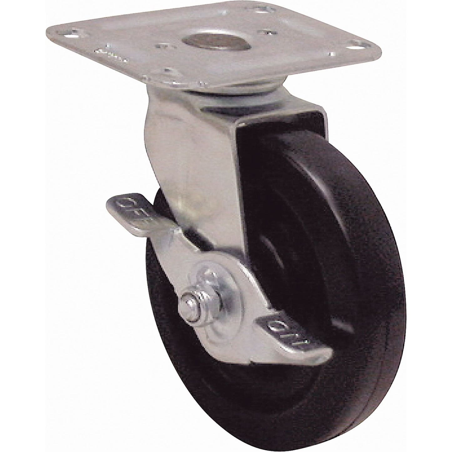 Light-Duty Caster, Swivel with Brake, 5" (127 mm), High Temp. Phenolic, 250 lbs. (113 kg.)