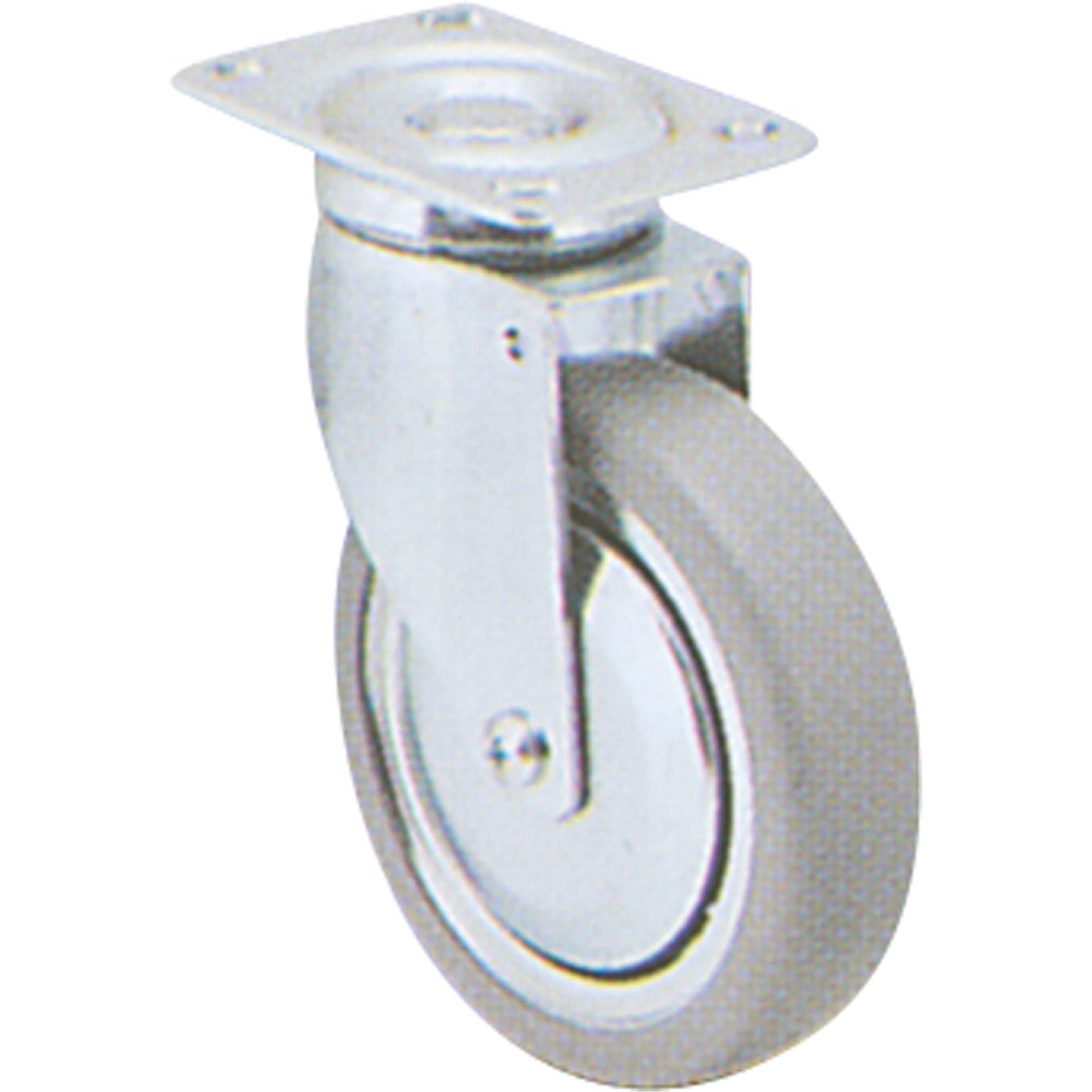 Zinc Plated Caster, Swivel, 5" (127 mm), Rubber, 240 lbs. (108 kg.)