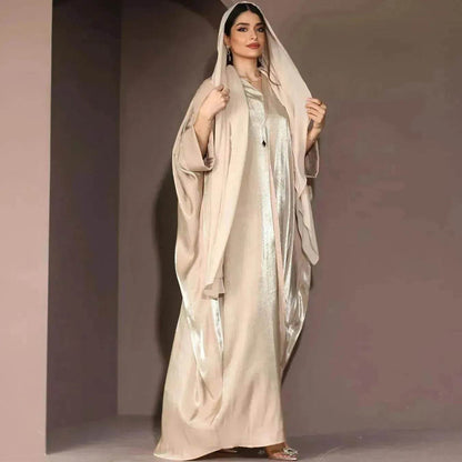 Middle East Arab Fashion Bright Silk Satin Robe Women's Clothing