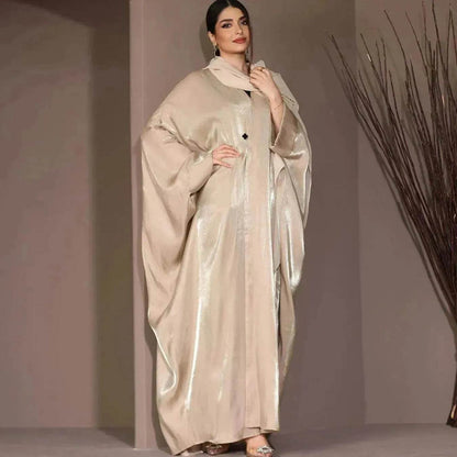Middle East Arab Fashion Bright Silk Satin Robe Women's Clothing