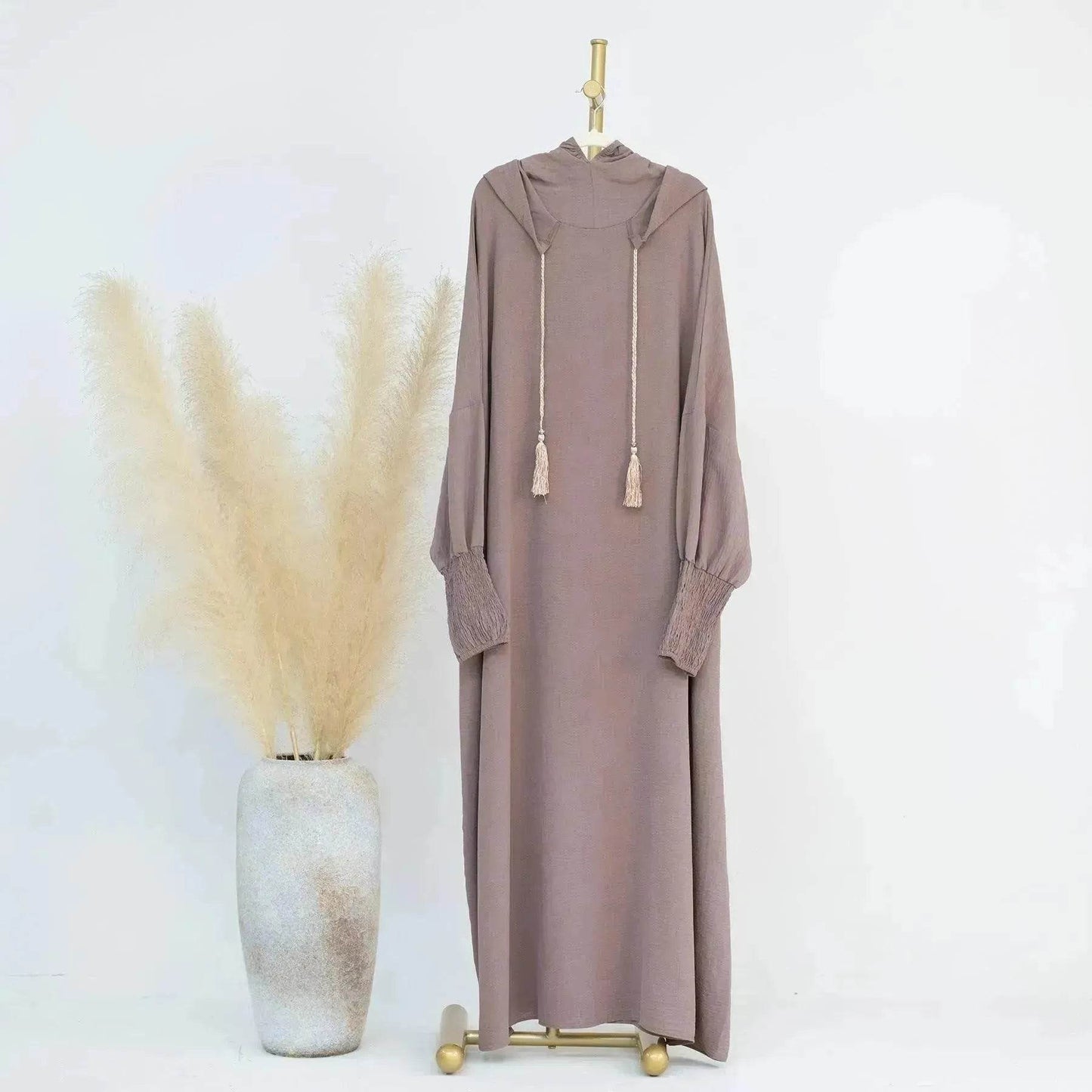 Middle East Dubai Turkey Solid Color Dress