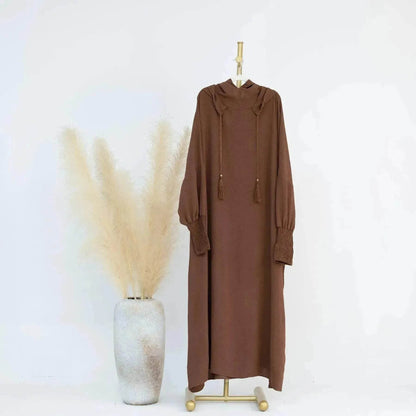 Middle East Dubai Turkey Solid Color Dress