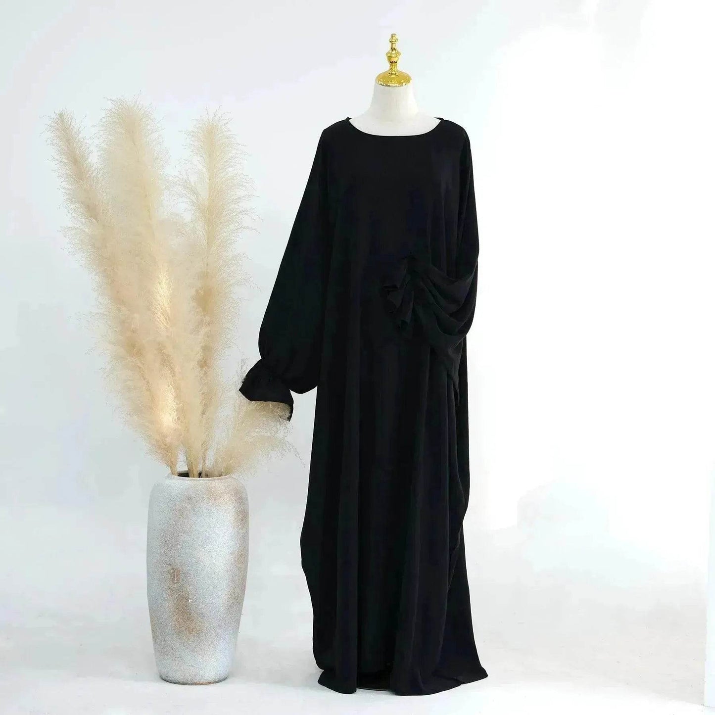 Middle East Dubai Turkey Solid Color Dress Leisure