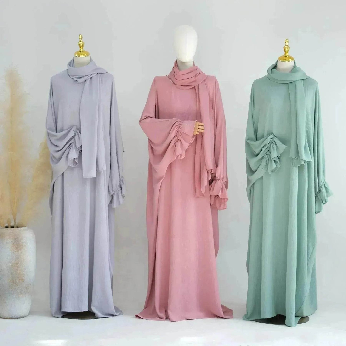 Middle East Dubai Turkey Solid Color Dress Leisure