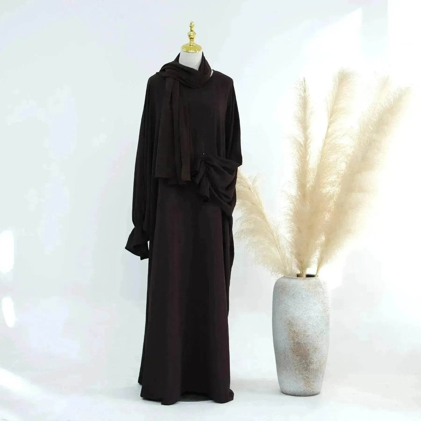 Middle East Dubai Turkey Solid Color Dress Leisure