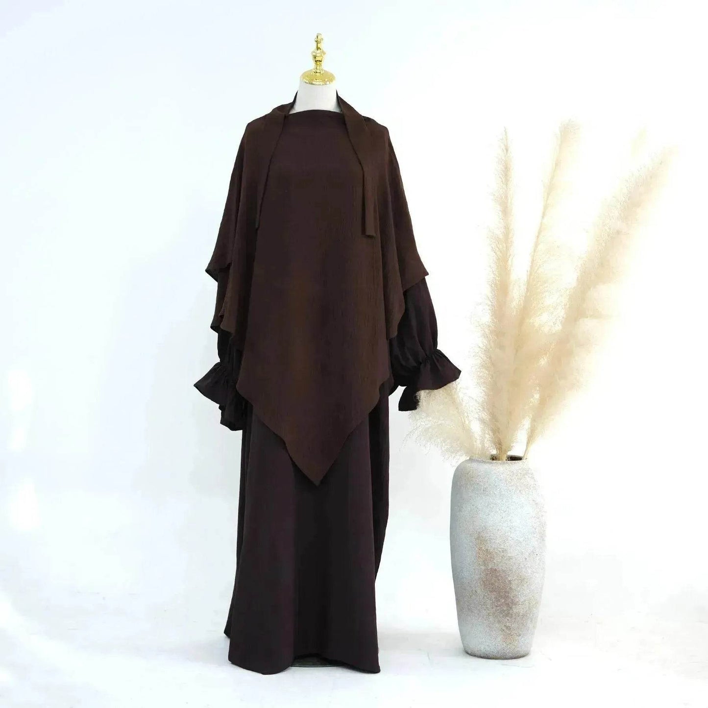 Middle East Dubai Turkey Solid Color Dress Leisure