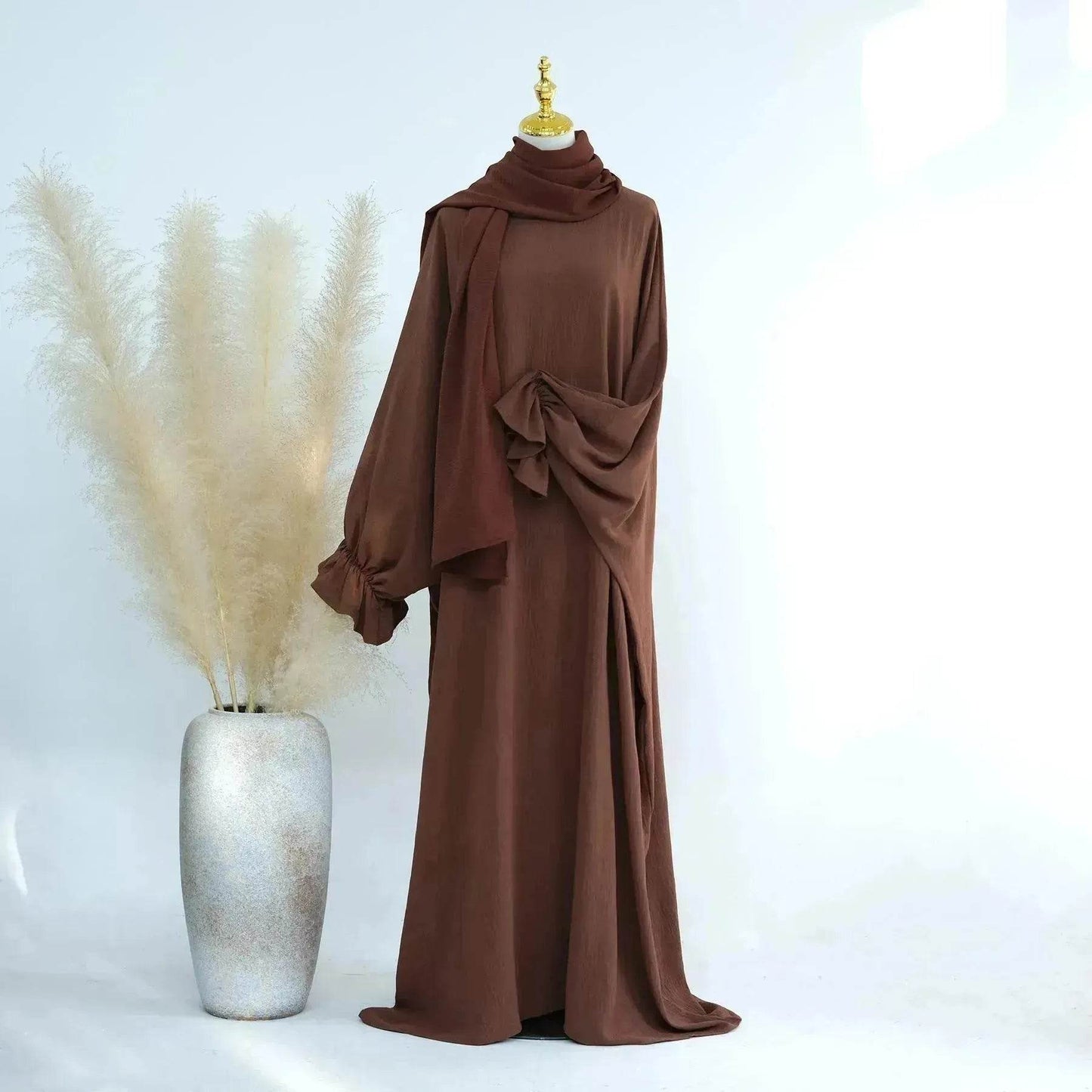 Middle East Dubai Turkey Solid Color Dress Leisure