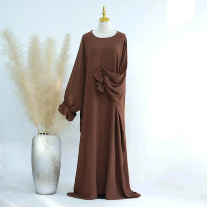 Middle East Dubai Turkey Solid Color Dress Leisure