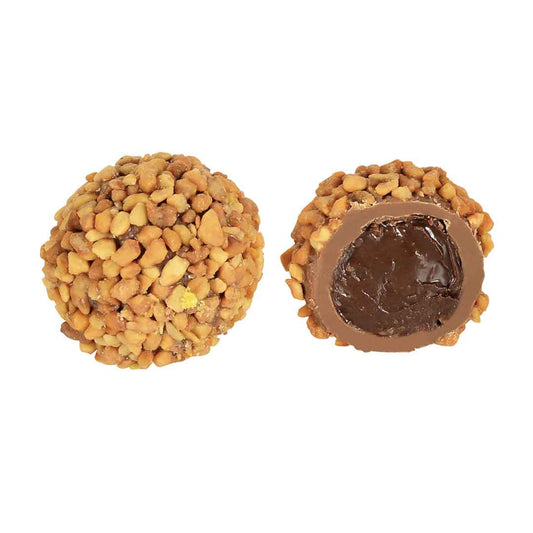 Truffe au chocolat au lait et aux éclats de noisettes